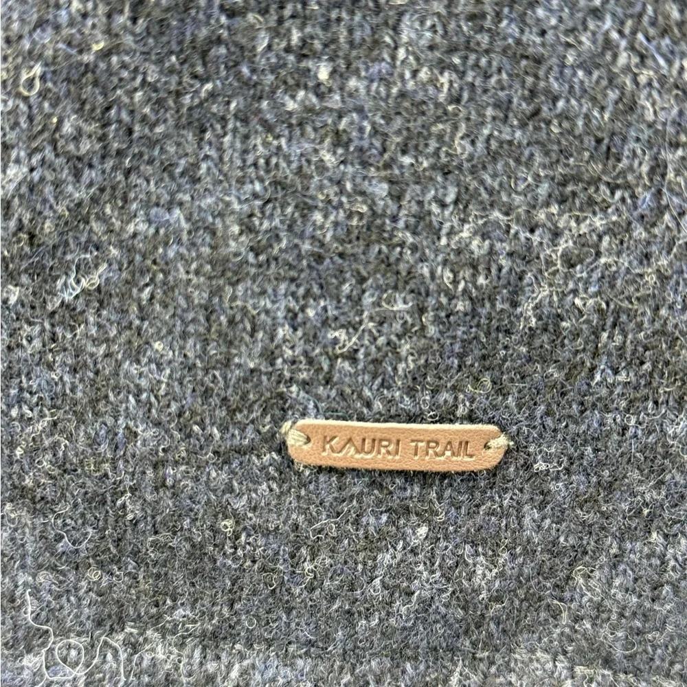 Kauri Trail 100% Lambswool Full Zip Sweater Jacket Blue Outdoor Knit Size L